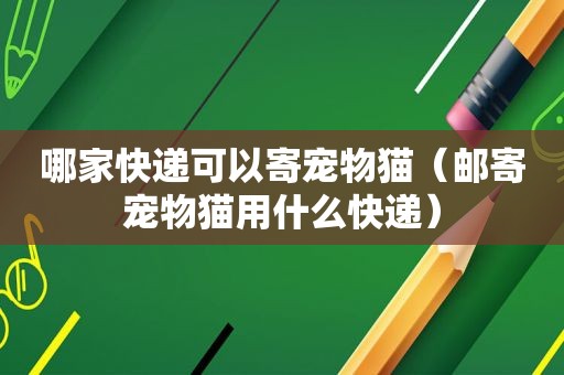 哪家快递可以寄宠物猫（邮寄宠物猫用什么快递）