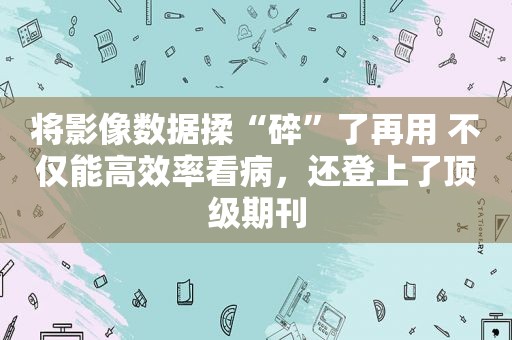 将影像数据揉“碎”了再用 不仅能高效率看病，还登上了顶级期刊