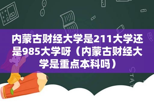 内蒙古财经大学是211大学还是985大学呀（内蒙古财经大学是重点本科吗）