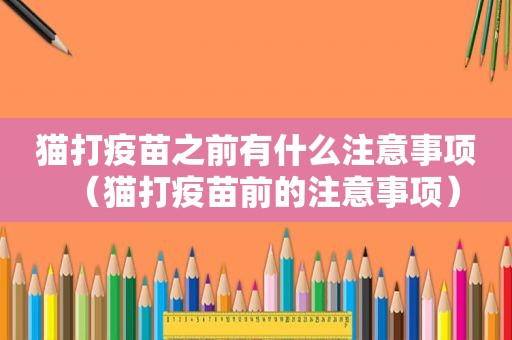猫打疫苗之前有什么注意事项（猫打疫苗前的注意事项）