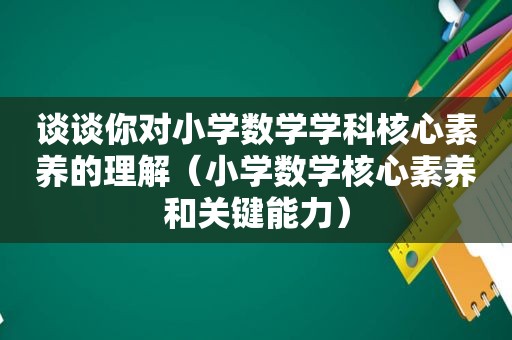 谈谈你对小学数学学科核心素养的理解（小学数学核心素养和关键能力）