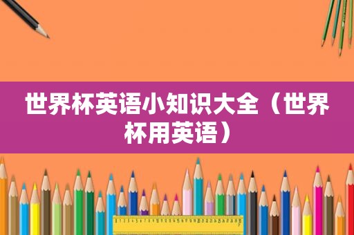 世界杯英语小知识大全（世界杯用英语）