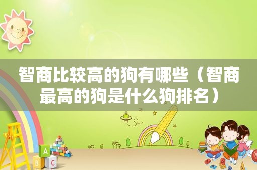 智商比较高的狗有哪些（智商最高的狗是什么狗排名）