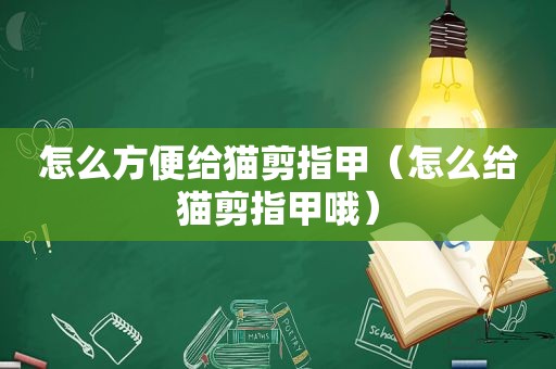 怎么方便给猫剪指甲（怎么给猫剪指甲哦）