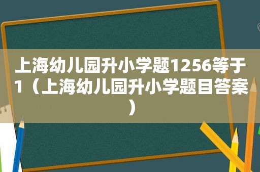 上海幼儿园升小学题1256等于1（上海幼儿园升小学题目答案）