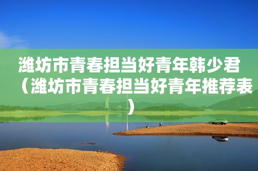潍坊市青春担当好青年韩少君（潍坊市青春担当好青年推荐表）