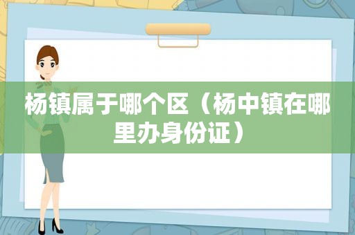 杨镇属于哪个区（杨中镇在哪里办身份证）