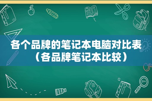 各个品牌的笔记本电脑对比表（各品牌笔记本比较）