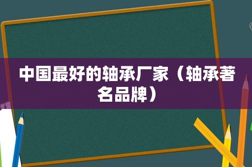 中国最好的轴承厂家（轴承著名品牌）