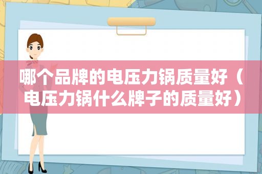 哪个品牌的电压力锅质量好（电压力锅什么牌子的质量好）