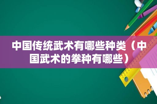 中国传统武术有哪些种类（中国武术的拳种有哪些）