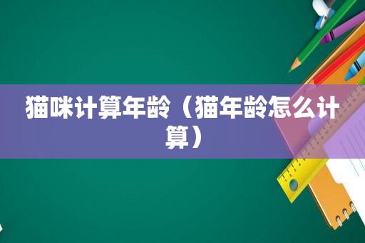 猫咪计算年龄（猫年龄怎么计算）