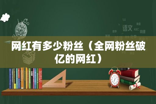 网红有多少粉丝（全网粉丝破亿的网红）