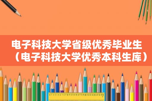 电子科技大学省级优秀毕业生（电子科技大学优秀本科生库）