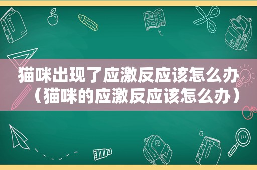 猫咪出现了应激反应该怎么办（猫咪的应激反应该怎么办）
