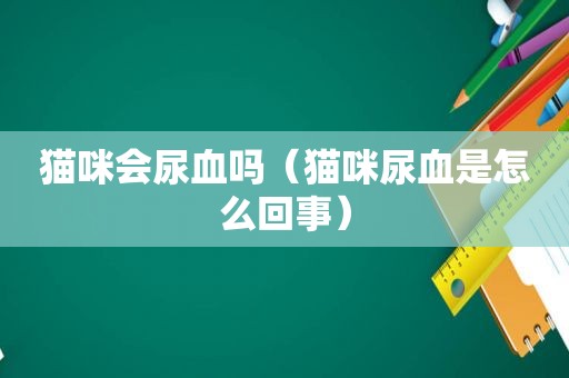 猫咪会尿血吗（猫咪尿血是怎么回事）