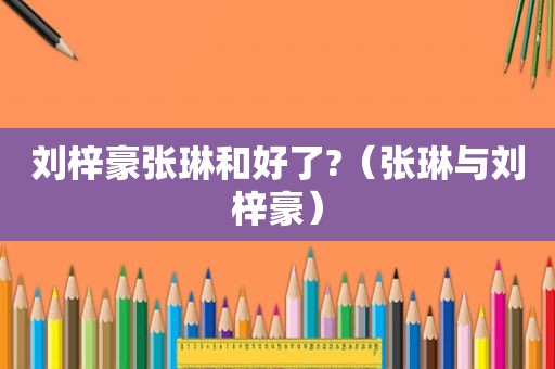 刘梓豪张琳和好了?（张琳与刘梓豪）