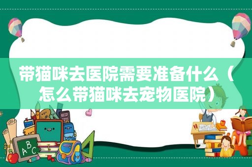 带猫咪去医院需要准备什么（怎么带猫咪去宠物医院）