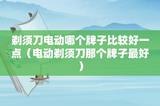 剃须刀电动哪个牌子比较好一点（电动剃须刀那个牌子最好）
