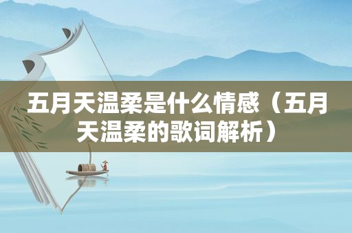  *** 温柔是什么情感（ *** 温柔的歌词解析）