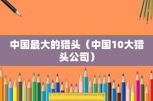 中国最大的猎头（中国10大猎头公司）