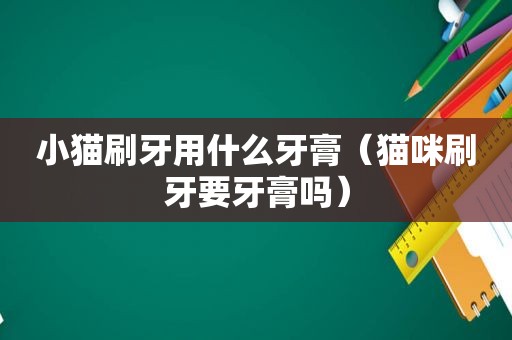 小猫刷牙用什么牙膏（猫咪刷牙要牙膏吗）