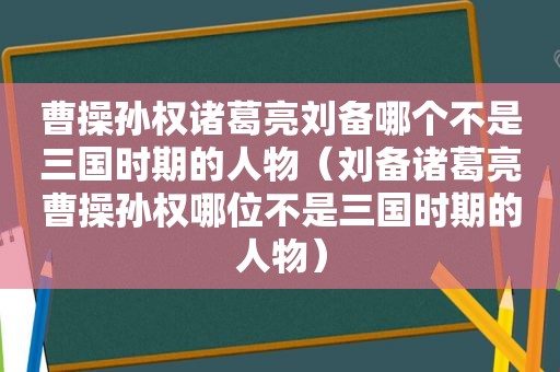 曹操孙权诸葛亮刘备哪个不是三国时期的人物（刘备诸葛亮曹操孙权哪位不是三国时期的人物）