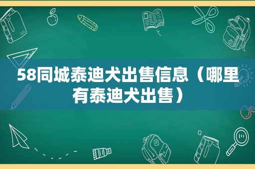 58同城泰迪犬出售信息（哪里有泰迪犬出售）
