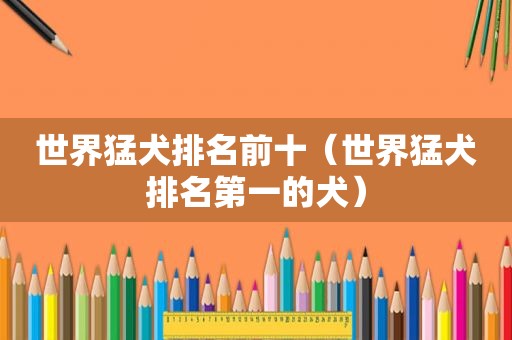 世界猛犬排名前十（世界猛犬排名第一的犬）