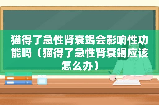 猫得了急性肾衰竭会影响性功能吗（猫得了急性肾衰竭应该怎么办）