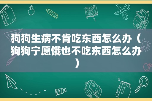 狗狗生病不肯吃东西怎么办（狗狗宁愿饿也不吃东西怎么办）