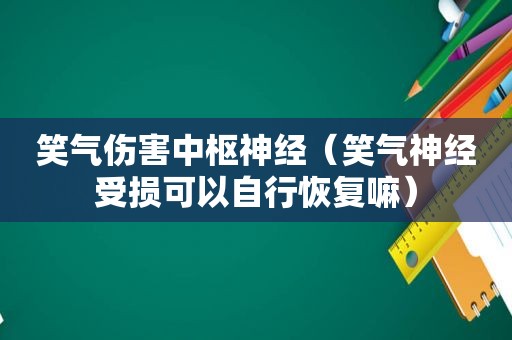 笑气伤害中枢神经（笑气神经受损可以自行恢复嘛）