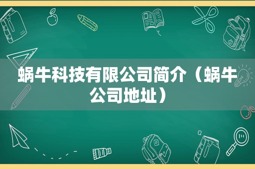 蜗牛科技有限公司简介（蜗牛公司地址）
