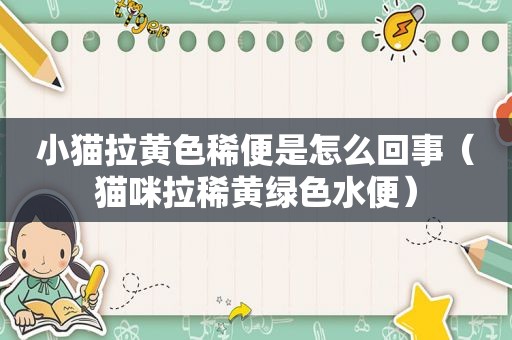 小猫拉黄色稀便是怎么回事（猫咪拉稀黄绿色水便）