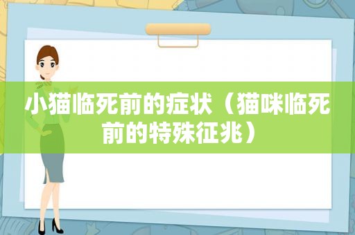 小猫临死前的症状（猫咪临死前的特殊征兆）