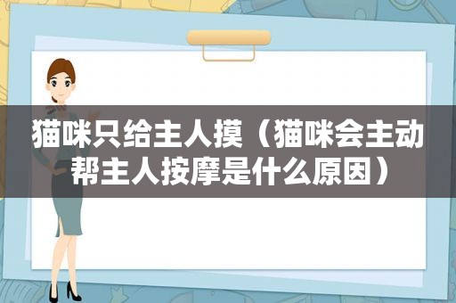 猫咪只给主人摸（猫咪会主动帮主人 *** 是什么原因）
