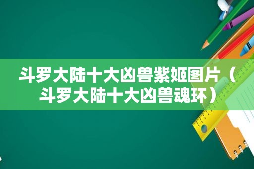 斗罗大陆十大凶兽紫姬图片（斗罗大陆十大凶兽魂环）