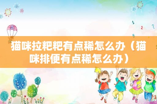 猫咪拉粑粑有点稀怎么办（猫咪排便有点稀怎么办）