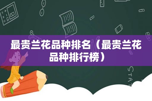 最贵兰花品种排名（最贵兰花品种排行榜）