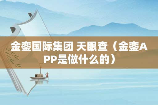 金銮国际集团 天眼查（金銮APP是做什么的）
