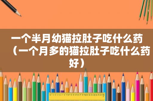 一个半月幼猫拉肚子吃什么药（一个月多的猫拉肚子吃什么药好）