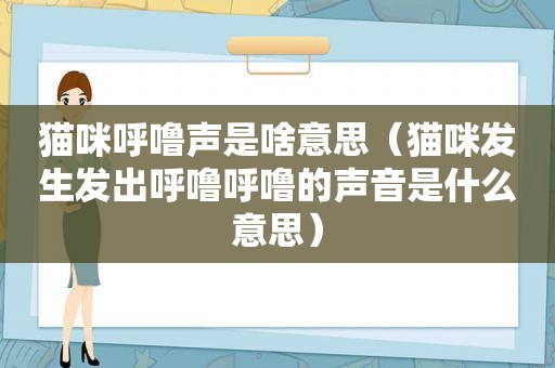 猫咪呼噜声是啥意思（猫咪发生发出呼噜呼噜的声音是什么意思）  第1张