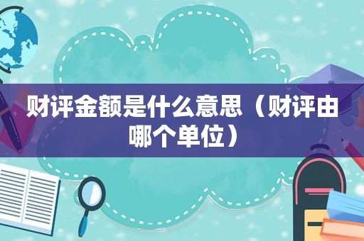 财评金额是什么意思（财评由哪个单位）