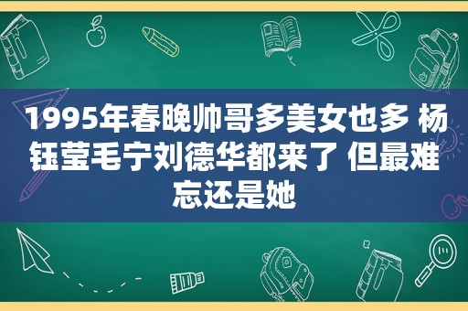 1995年春晚帅哥多美女也多 杨钰莹毛宁刘德华都来了 但最难忘还是她