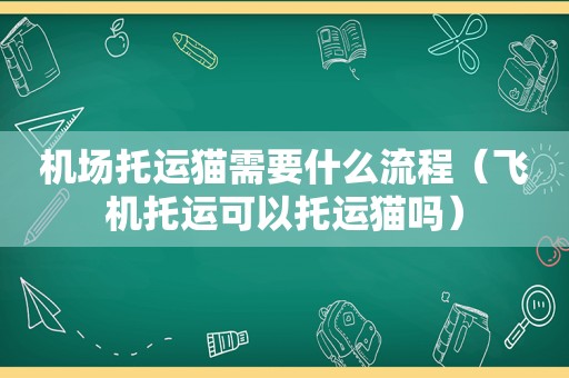 机场托运猫需要什么流程（飞机托运可以托运猫吗）