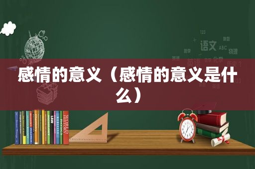 感情的意义（感情的意义是什么）