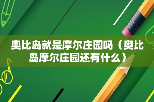 奥比岛就是摩尔庄园吗（奥比岛摩尔庄园还有什么）