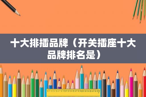 十大排插品牌（开关插座十大品牌排名是）