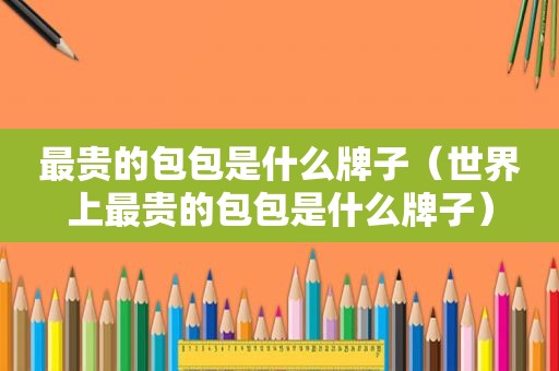 最贵的包包是什么牌子（世界上最贵的包包是什么牌子）