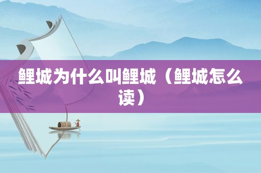 鲤城为什么叫鲤城（鲤城怎么读）
